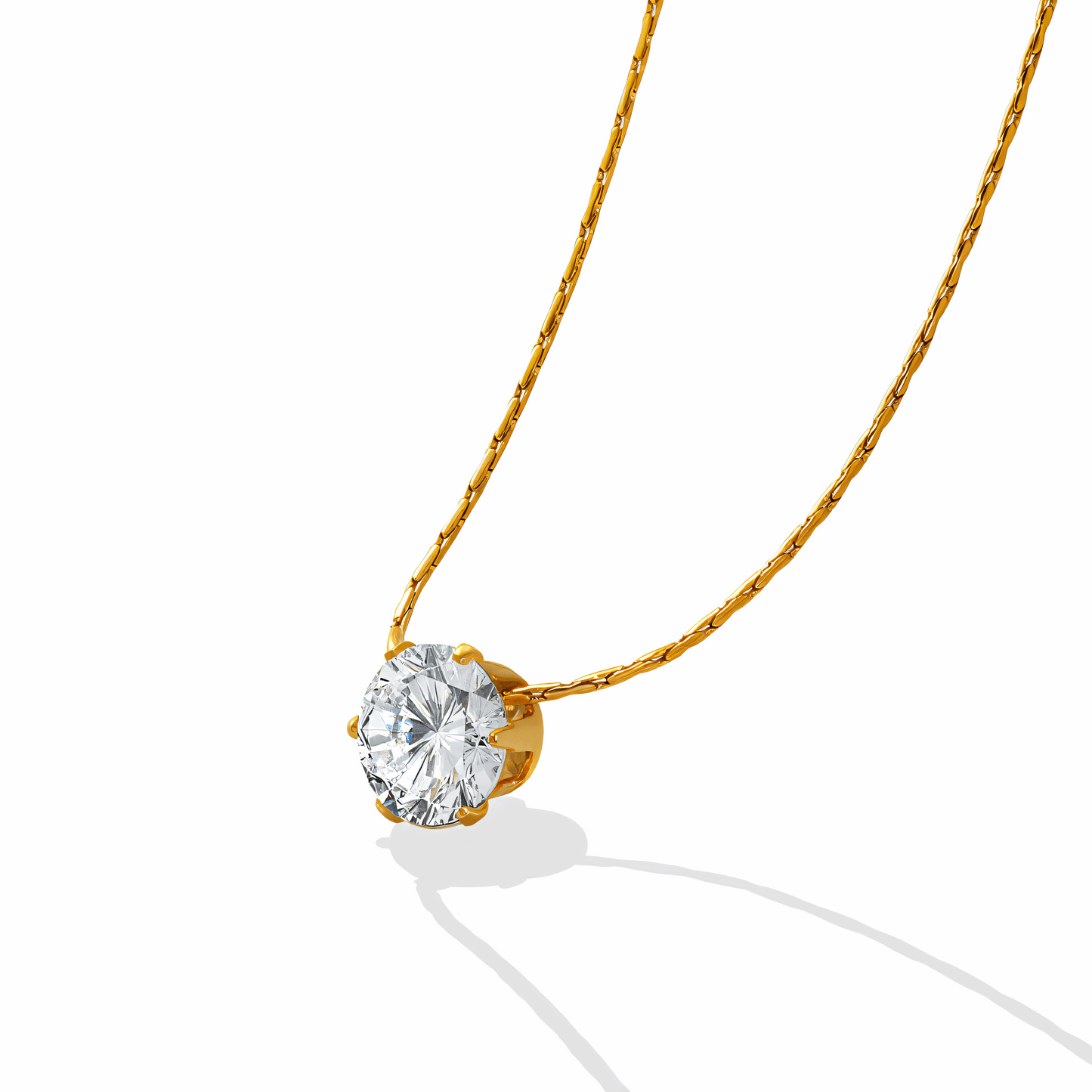 Gold_Glow_Solitaire_Necklace_2 - Li’s Jewelry