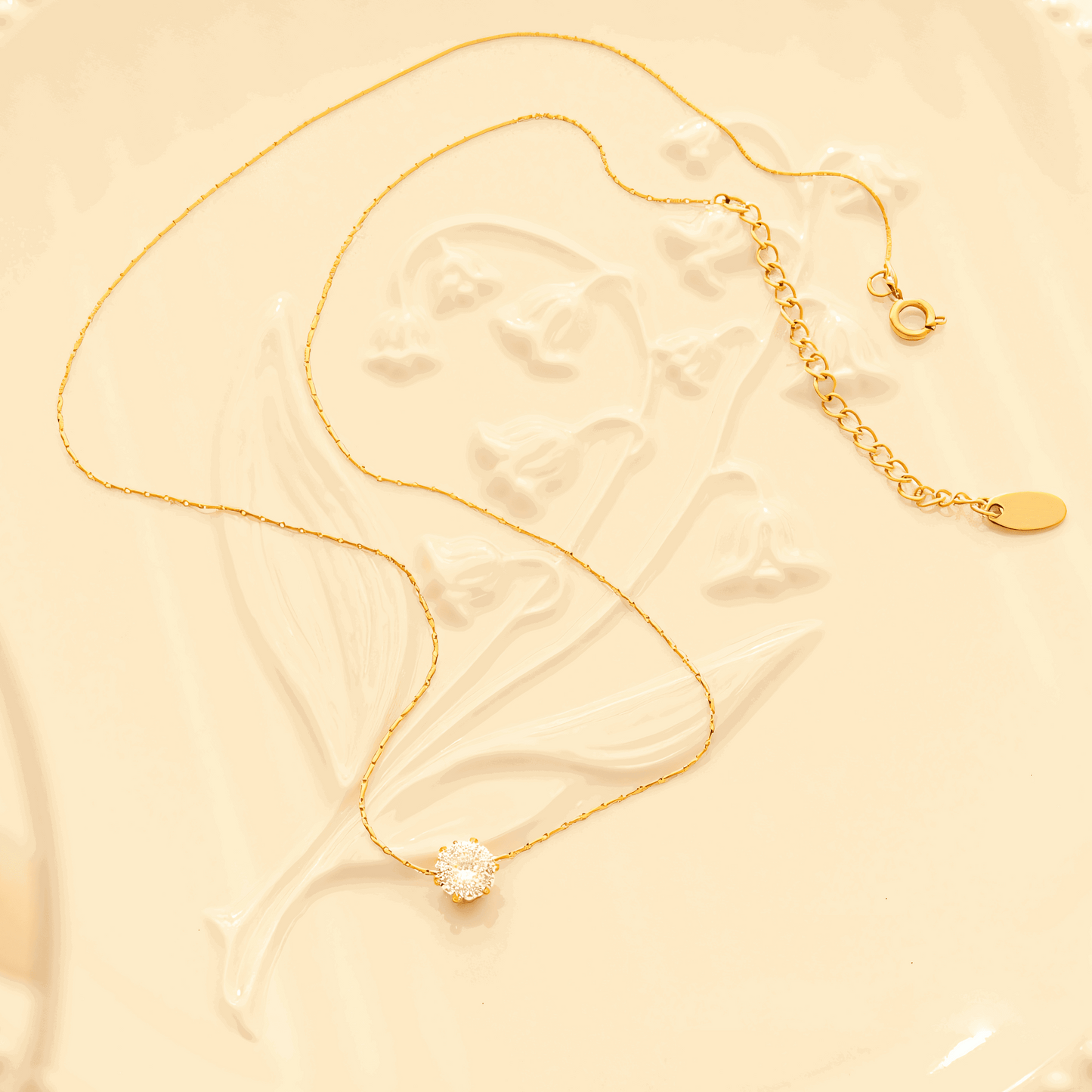 Gold_Glow_Solitaire_Necklace_4 - Li’s Jewelry