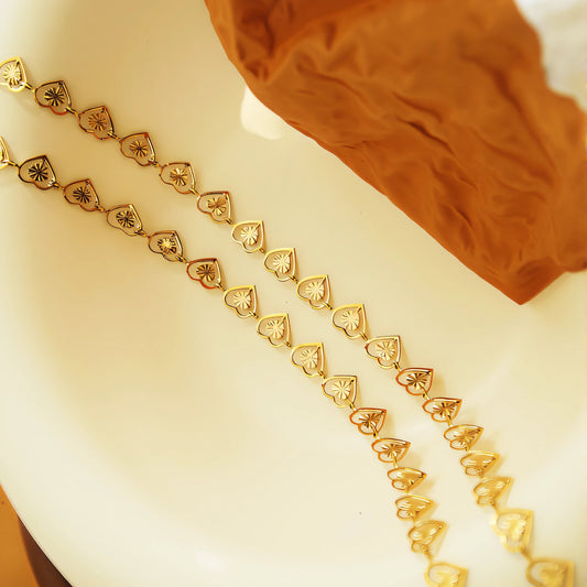 Gold Heart Link Necklace 2