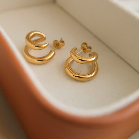 Gold_Double_Hoop_earrings - Li’s Jewelry