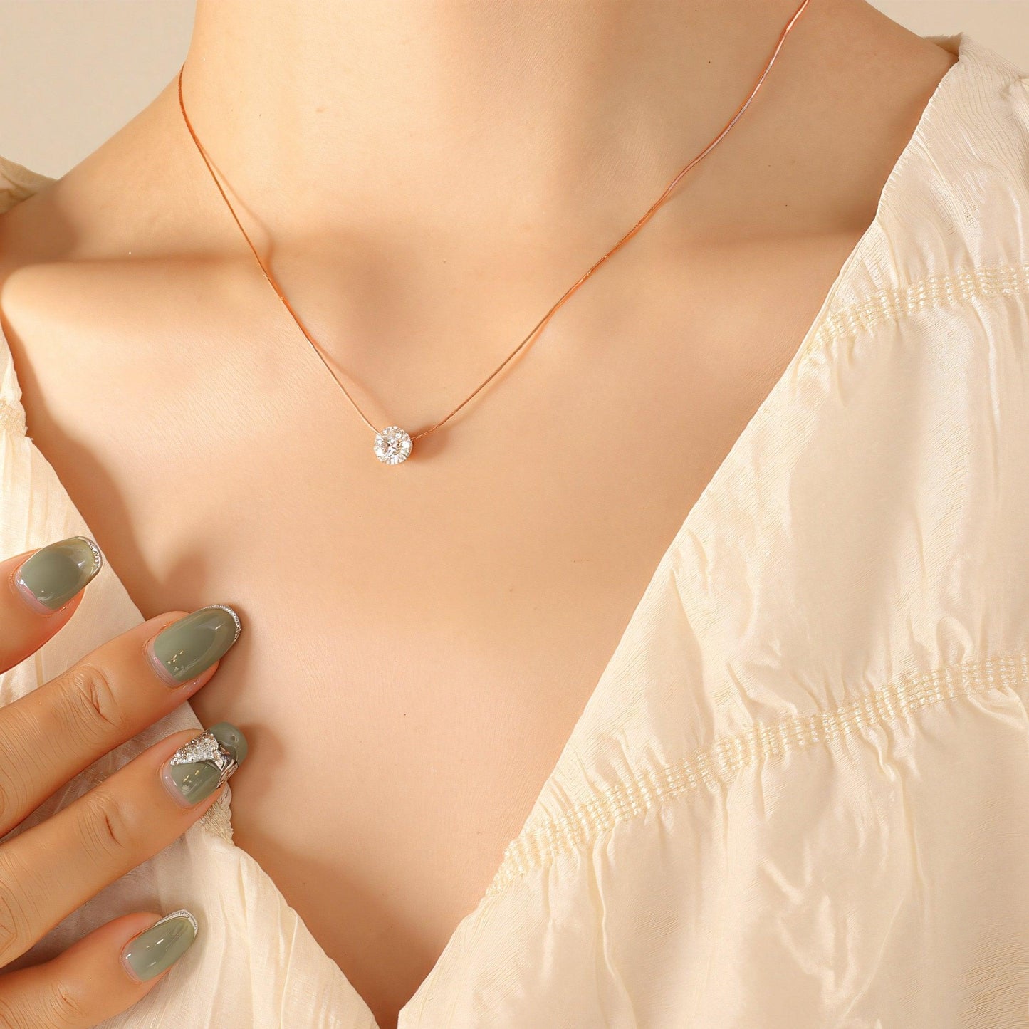 Gold_Glow_Solitaire_Necklace - Li’s Jewelry