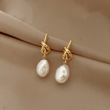 Gold_Baroque_Pearl_Earrings - Li’s Jewelry