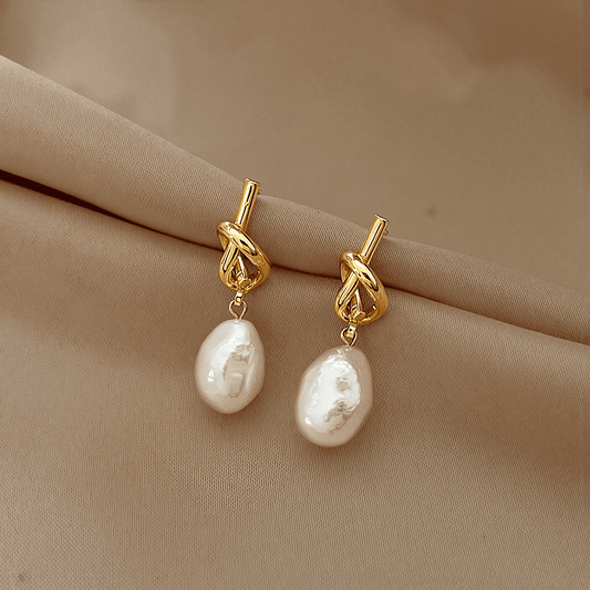 Gold_Baroque_Pearl_Earrings - Li’s Jewelry