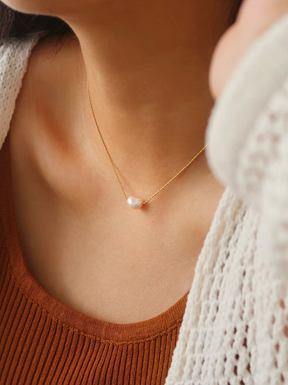 Pearl Solitaire Necklace 4